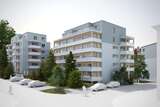 Strassenansicht S16, im Vordergrund W01 (Visualisierung OOS AG)